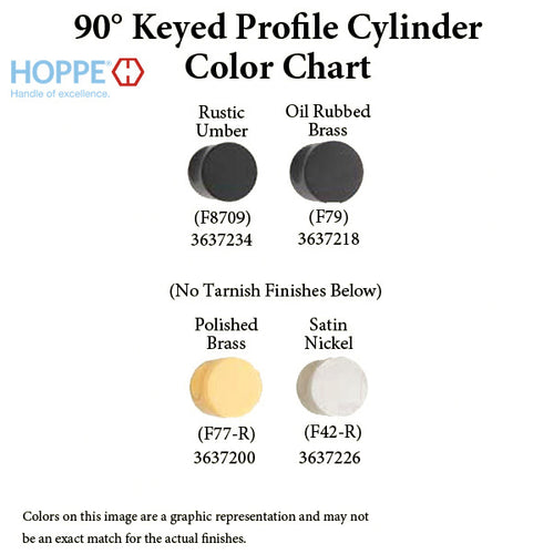 55.5/35.5 Hoppe Non Logo 90° Active Keyed Euro Profile Cylinder, Crescent Knob - 55.5/35.5 Hoppe Non Logo 90° Active Keyed Euro Profile Cylinder, Crescent Knob