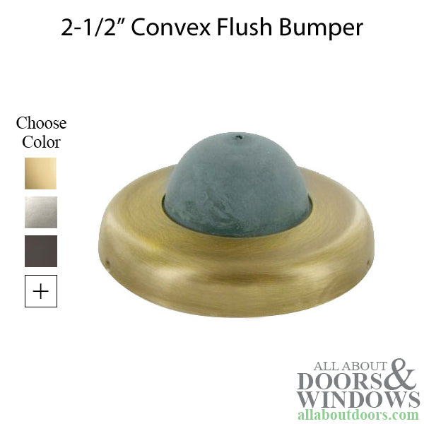 2-1/2'' Convex Flush Bumper  - Choose Finish - 2-1/2'' Convex Flush Bumper  - Choose Finish