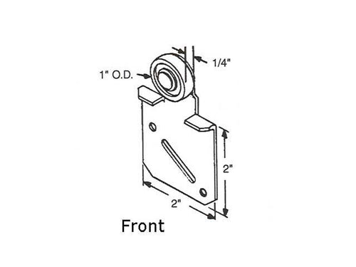 1 inch wheel, front wardrobe roller - 1 inch wheel, front wardrobe roller