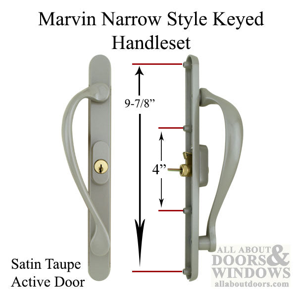 Marvin Active Keyed, Narrow Sliding Door Handle, Center Thumb - Matte Black - Marvin Active Keyed, Narrow Sliding Door Handle, Center Thumb - Matte Black