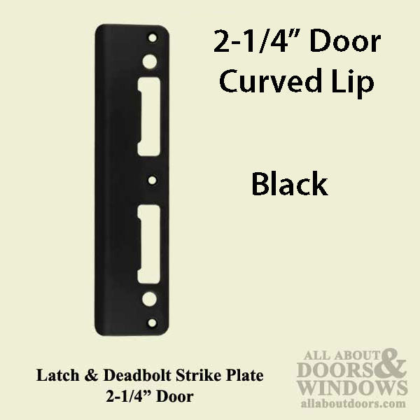 Latch & Deadbolt Strike Plate 2-¼ Inch Door PC0015N Black Finish - Latch & Deadbolt Strike Plate 2-¼ Inch Door PC0015N Black Finish