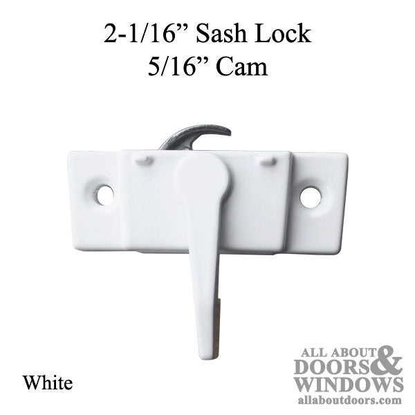 2-1/16 Inch Swivel Sash Lock - White - 2-1/16 Inch Swivel Sash Lock - White
