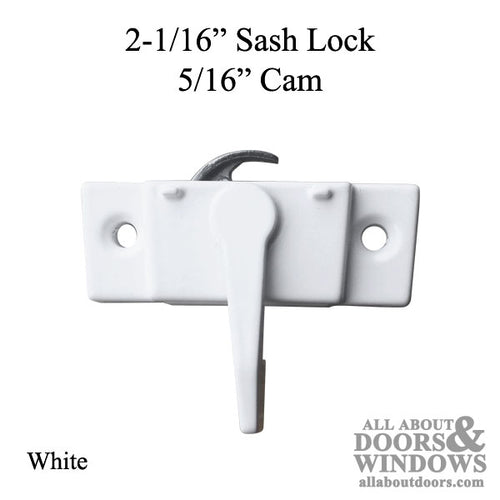 2-1/16 Inch Swivel Sash Lock - White - 2-1/16 Inch Swivel Sash Lock - White