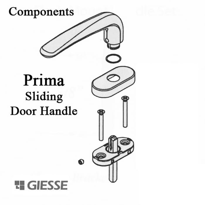 Giesse Prima Handle Set For Sliding Patio Door - Giesse Prima Handle Set For Sliding Patio Door