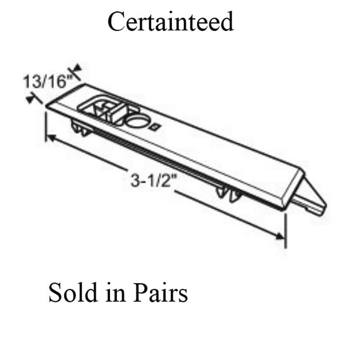 Certainteed Tilt Latch, Snap in style, Sold in Pairs -  White - Certainteed Tilt Latch, Snap in style, Sold in Pairs -  White