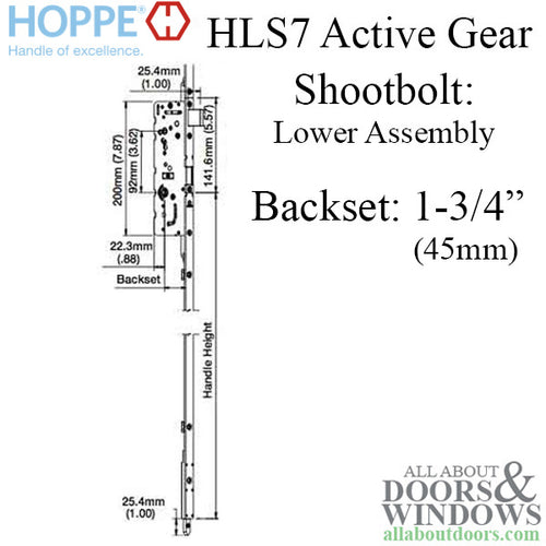 HLS7 16mm Active Gear 45/92, RH Shootbolt  25mm - HLS7 16mm Active Gear 45/92, RH Shootbolt  25mm