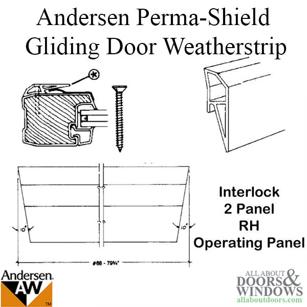 Interlock Weatherstrip , 2 Panel, RH, Operating Panel - Interlock Weatherstrip , 2 Panel, RH, Operating Panel