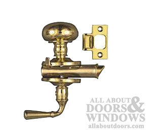 Peachtree IPD Screen Door Knob Lock - Polished Brass - Peachtree IPD Screen Door Knob Lock - Polished Brass