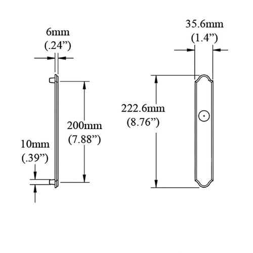 HOPPE Traditional Exterior Backplate M374N for Inactive Handlesets - Satin Nickel - HOPPE Traditional Exterior Backplate M374N for Inactive Handlesets - Satin Nickel