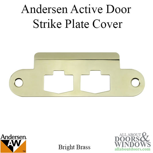 Andersen Strike Plate Cover, Active Door - Bright  Brass