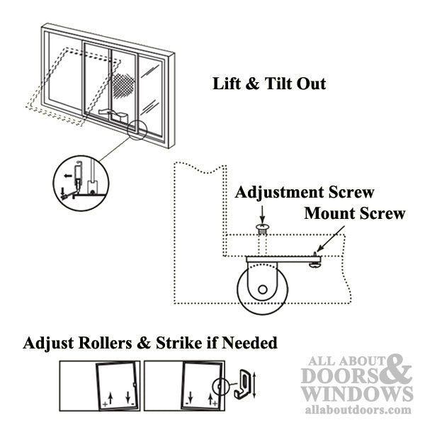 Straight Spring Tension Roller Assembly with 1 Inch Steel Wheel for Sliding Screen Door - Straight Spring Tension Roller Assembly with 1 Inch Steel Wheel for Sliding Screen Door