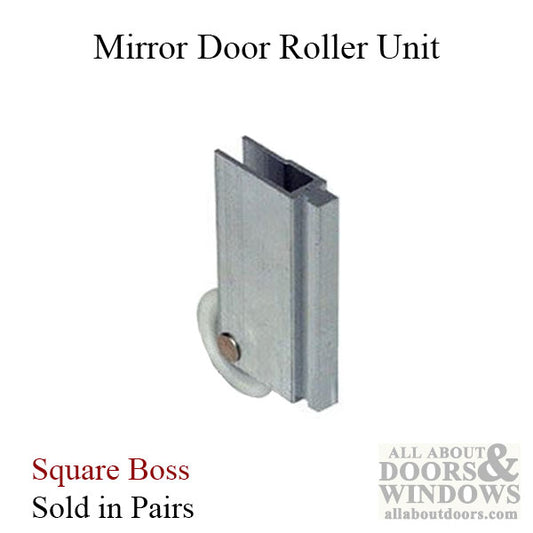 Mirror Door Roller Unit, Square Boss 1-1/2 Wheel