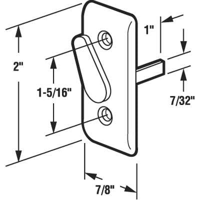 Latch Lever and Escutcheon Plate for Sliding Patio Door with Diecast Lever - Latch Lever and Escutcheon Plate for Sliding Patio Door with Diecast Lever