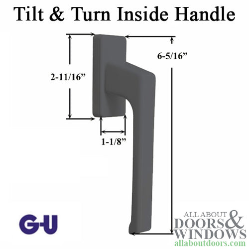 Tilt & Turn Dirigent-F Inside Handle, No Spindle - Choose Color - Tilt & Turn Dirigent-F Inside Handle, No Spindle - Choose Color