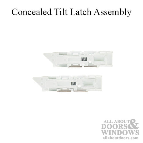 Concealed Tilt Latch Assembly for Vinyl Windows, Pairs - White - Concealed Tilt Latch Assembly for Vinyl Windows, Pairs - White