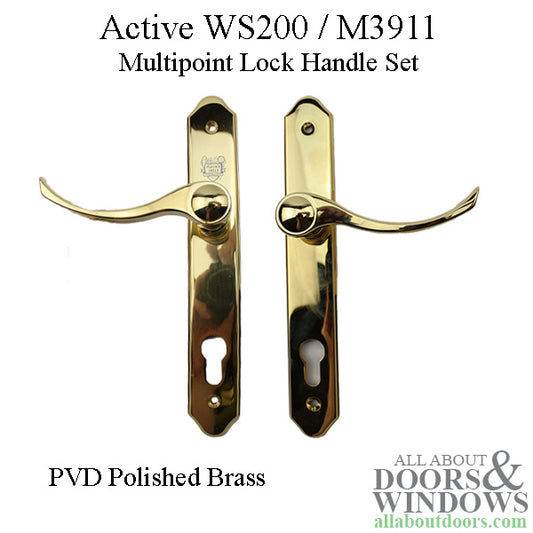 Active WS200 / M3911 Multipoint Lock Handle Set - PVD Polished Brass