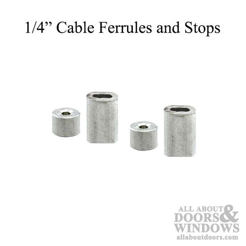 Cable Ferrules and Stops for Garage Door Systems - 1/4 Inch - Cable Ferrules and Stops for Garage Door Systems - 1/4 Inch