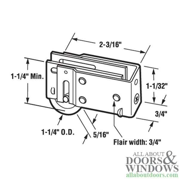Plain Back Housing Door Roller For Sliding Glass Patio Doors 1.25 Inch Single Steel Wheel Door Roller - Plain Back Housing Door Roller For Sliding Glass Patio Doors 1.25 Inch Single Steel Wheel Door Roller