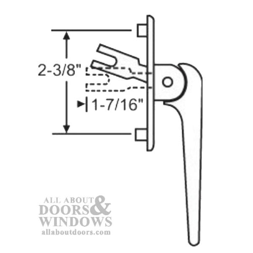 Casement Window Locking Handle with fork - White - Casement Window Locking Handle with fork - White