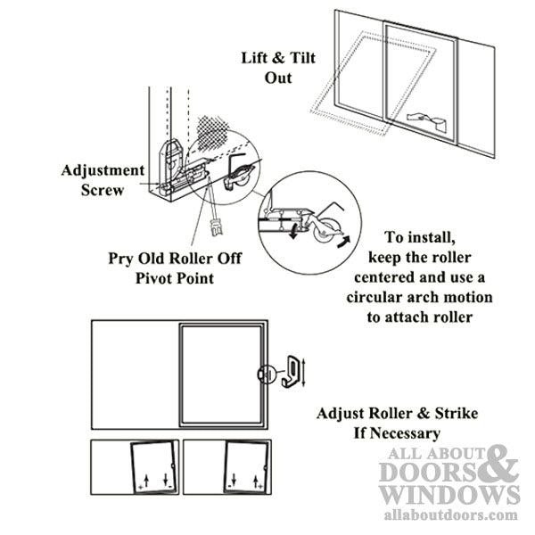 Straight Spring Tension Roller Assembly with 1-1/4 Inch Nylon Wheel for Sliding Screen Door - Straight Spring Tension Roller Assembly with 1-1/4 Inch Nylon Wheel for Sliding Screen Door