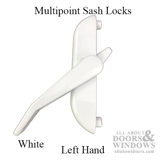 Multipoint sash lock, casement lock handle,  LH - White