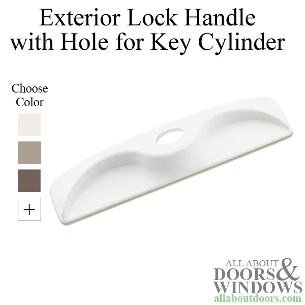 Outside Lock Handle with Cylinder Hole Tuscany Vinyl Sliding Door - Outside Lock Handle with Cylinder Hole Tuscany Vinyl Sliding Door