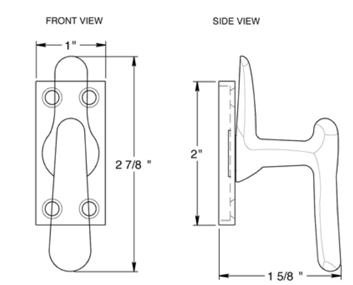 Casement Window Fastener, Medium Sash  & Cabinet Lock - Choose Color - Casement Window Fastener, Medium Sash  & Cabinet Lock - Choose Color