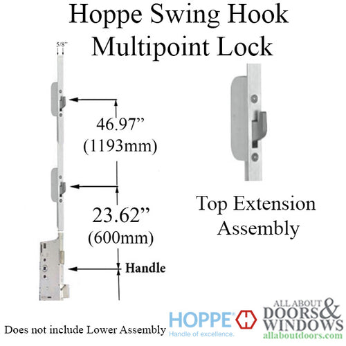 16mm Top Extension Swing Hook @ 23.62“  &  46.97” - 16mm Top Extension Swing Hook @ 23.62“  &  46.97”