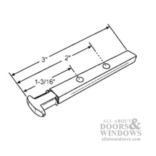 T-Head Pivot Bar, 2 hole  3 inch - Zinc Die cast - T-Head Pivot Bar, 2 hole  3 inch - Zinc Die cast