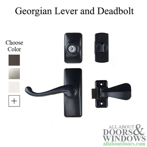 Storm Door Lever Handle With Keyed Deadbolt Georgian Storm Door Handle Black - Storm Door Lever Handle With Keyed Deadbolt Georgian Storm Door Handle Black