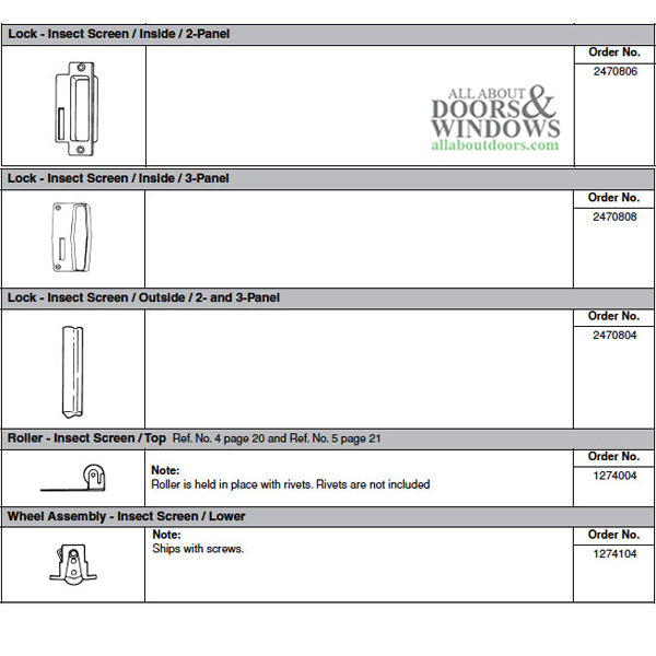 Andersen Screen Door Handle, 3 Panel Inside - Stone - Andersen Screen Door Handle, 3 Panel Inside - Stone