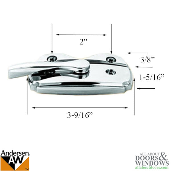 Andersen Woodwright Double Hung Windows Sash Lock & Keeper Set - Polished Chrome - Andersen Woodwright Double Hung Windows Sash Lock & Keeper Set - Polished Chrome