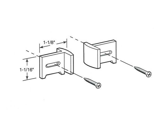 Closet Door Bottom Guide - Pair - Closet Door Bottom Guide - Pair