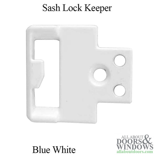 Sash Lock Keeper, 7/16 Inch Hole Center - Blue White - Sash Lock Keeper, 7/16 Inch Hole Center - Blue White