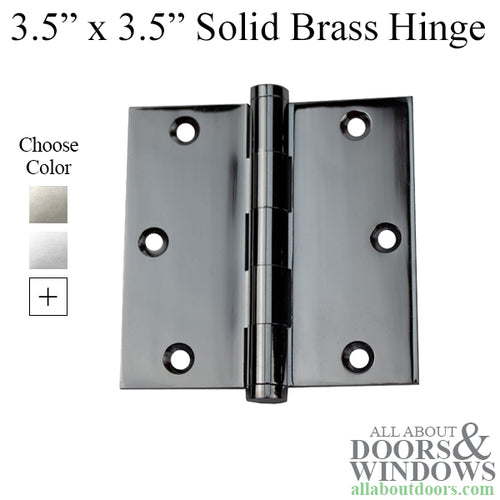 3.5 x 3.5 inch, Square Corners, Solid Brass Hinges, Pair, Polished Chrome - 3.5 x 3.5 inch, Square Corners, Solid Brass Hinges, Pair, Polished Chrome