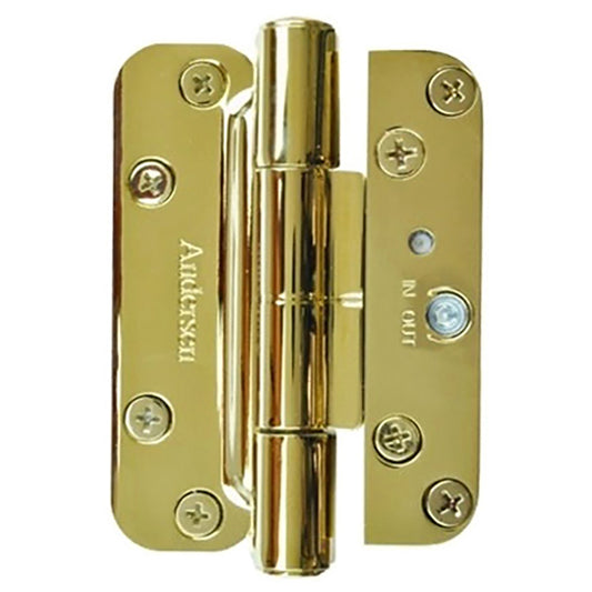 Andersen Single Hinge, Left Hand (2005-Present) - Bright Brass