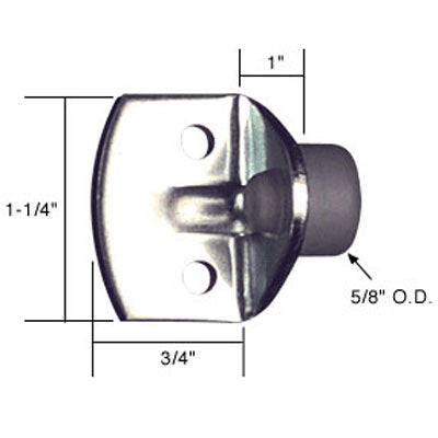 Bumper - Sliding Patio Door, Rubber Bumper with Steel Bracket - Bumper - Sliding Patio Door, Rubber Bumper with Steel Bracket