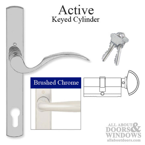 HOPPE Multipoint Lock Handle Set with Munchen Lever Active Brushed Chrome - HOPPE Multipoint Lock Handle Set with Munchen Lever Active Brushed Chrome