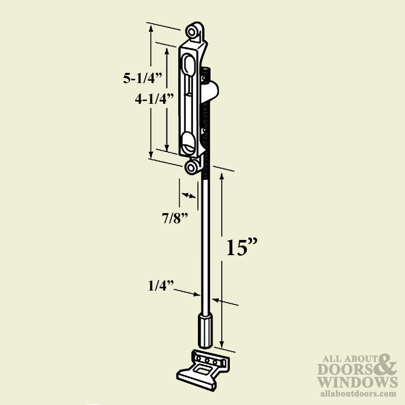 Flush Bolt 15 inch,1/8bs Commercial Doors Hardware- Aluminum - Flush Bolt 15 inch,1/8bs Commercial Doors Hardware- Aluminum