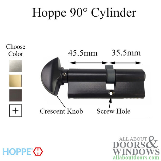 45.5 / 35.5 New Style HOPPE Non-Logo Active 90 Keyed Profile Cylinder Lock, Solid Brass, Choose Finish