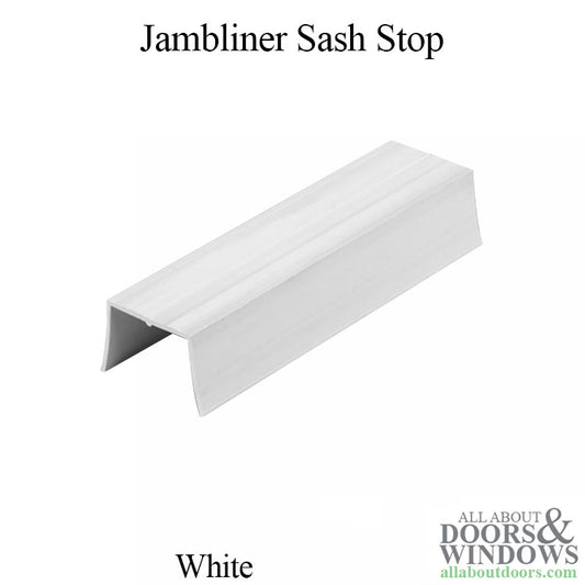 Jambliner Sash Stop, 1-3/4" x 1/2", White