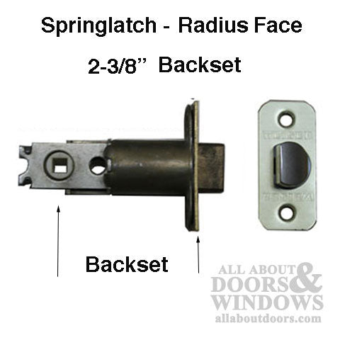 Weiser Springlatch,  2-3/8 Fixed  Backset, Radius Face