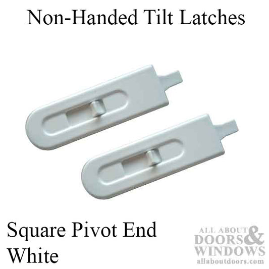 Non-Handed Tilt Latch with Square Pivot End - White