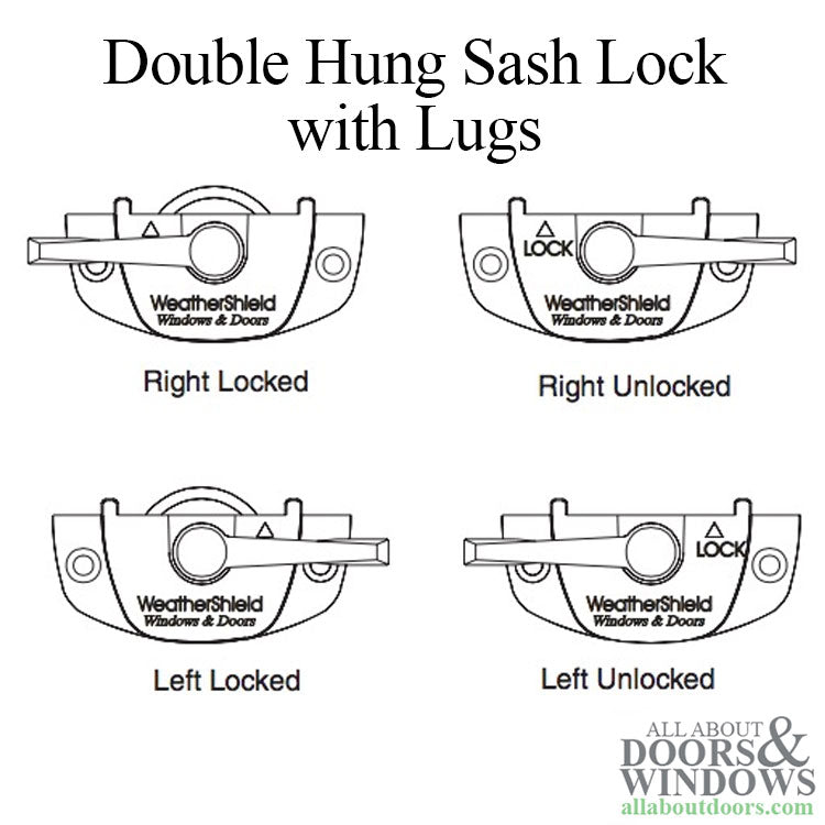 Truth 17.68 Weather Shield Logo, ProShield Double Hung Sash Lock, with Lugs, Left Hand - Truth 17.68 Weather Shield Logo, ProShield Double Hung Sash Lock, with Lugs, Left Hand