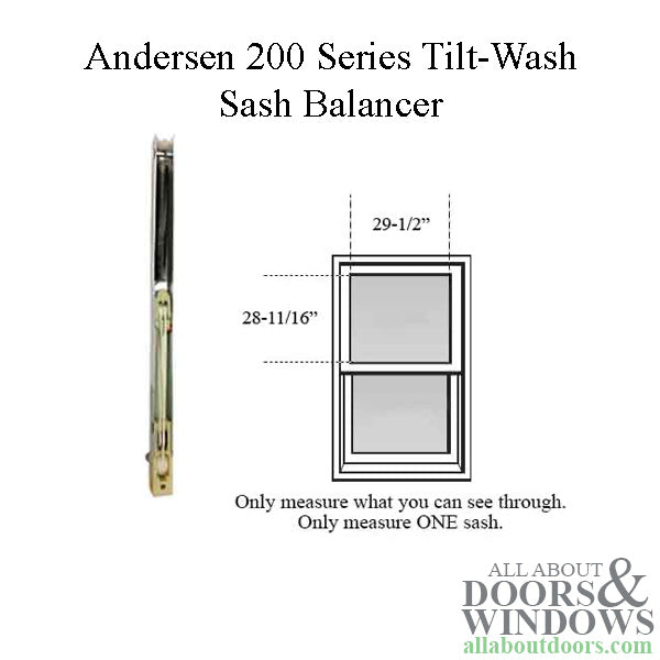 Andersen 200 Series Tilt-Wash Double Hung Sash Balancer - M1356 - Andersen 200 Series Tilt-Wash Double Hung Sash Balancer - M1356