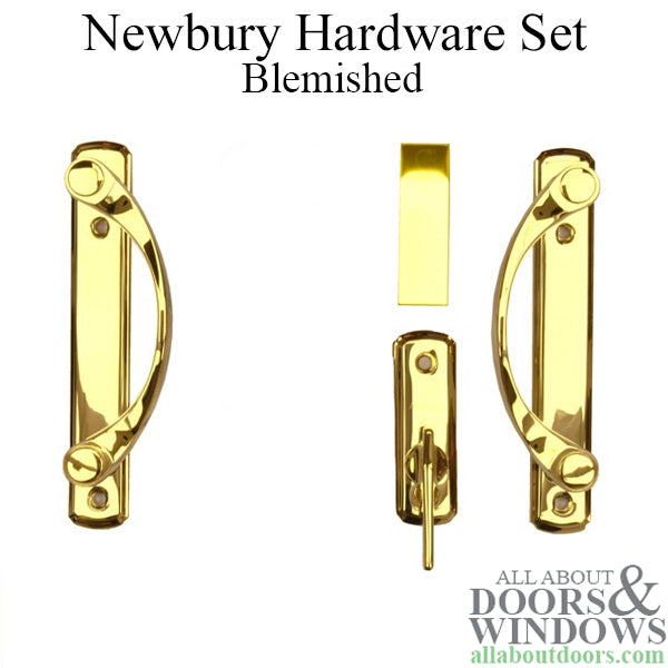 Andersen Newbury 2 Panel Gliding Door Hardware Set - Bright Brass Blemished - Andersen Newbury 2 Panel Gliding Door Hardware Set - Bright Brass Blemished