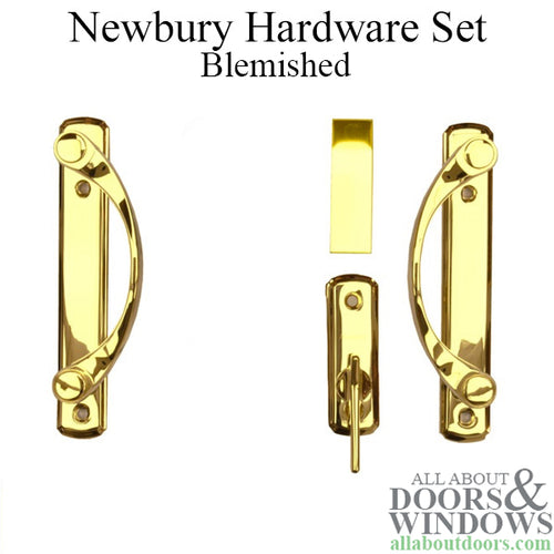 Andersen Newbury 2 Panel Gliding Door Hardware Set - Bright Brass Blemished - Andersen Newbury 2 Panel Gliding Door Hardware Set - Bright Brass Blemished
