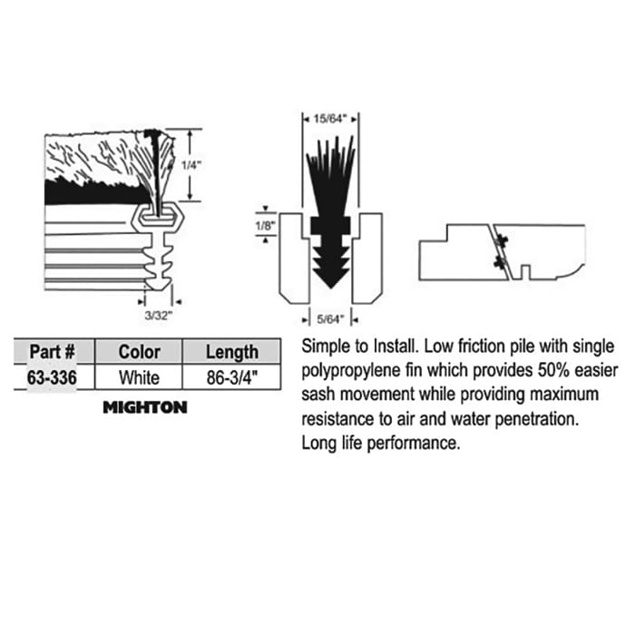Brush Seal Weatherstrip, 86-3/4