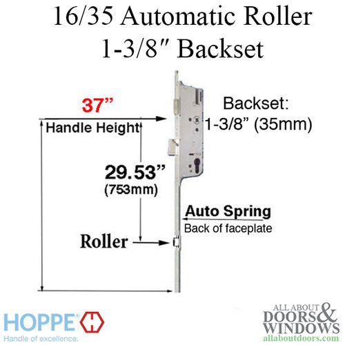 16mm Automatic 2 Roller Gear, 35/92, Roller at 29.53 Inch, 37 Inch Handle Height - 16mm Automatic 2 Roller Gear, 35/92, Roller at 29.53 Inch, 37 Inch Handle Height