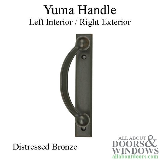 Andersen Yuma Gliding Door Handle - Left Interior/Right Exterior - Distressed Bronze